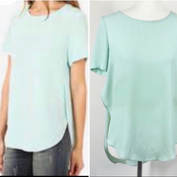Topshop Blouse Short Sleeves Green Size 2 - Picture 1 of 9